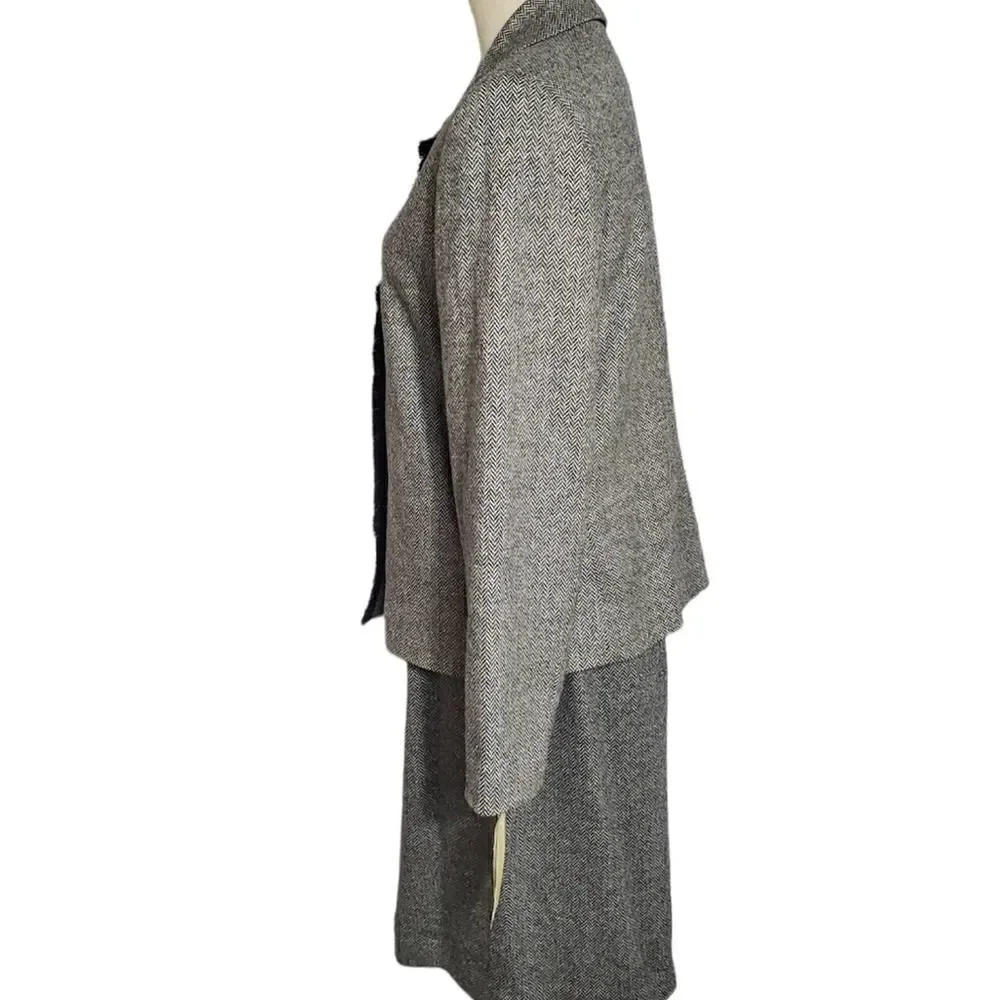 NWT Lord & Taylor Vintage Wool Blend Herringbone Suit
